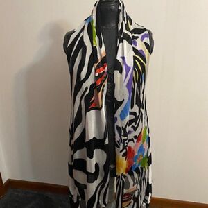 Adore multi-color Floral sleeveless open cardigan, size M